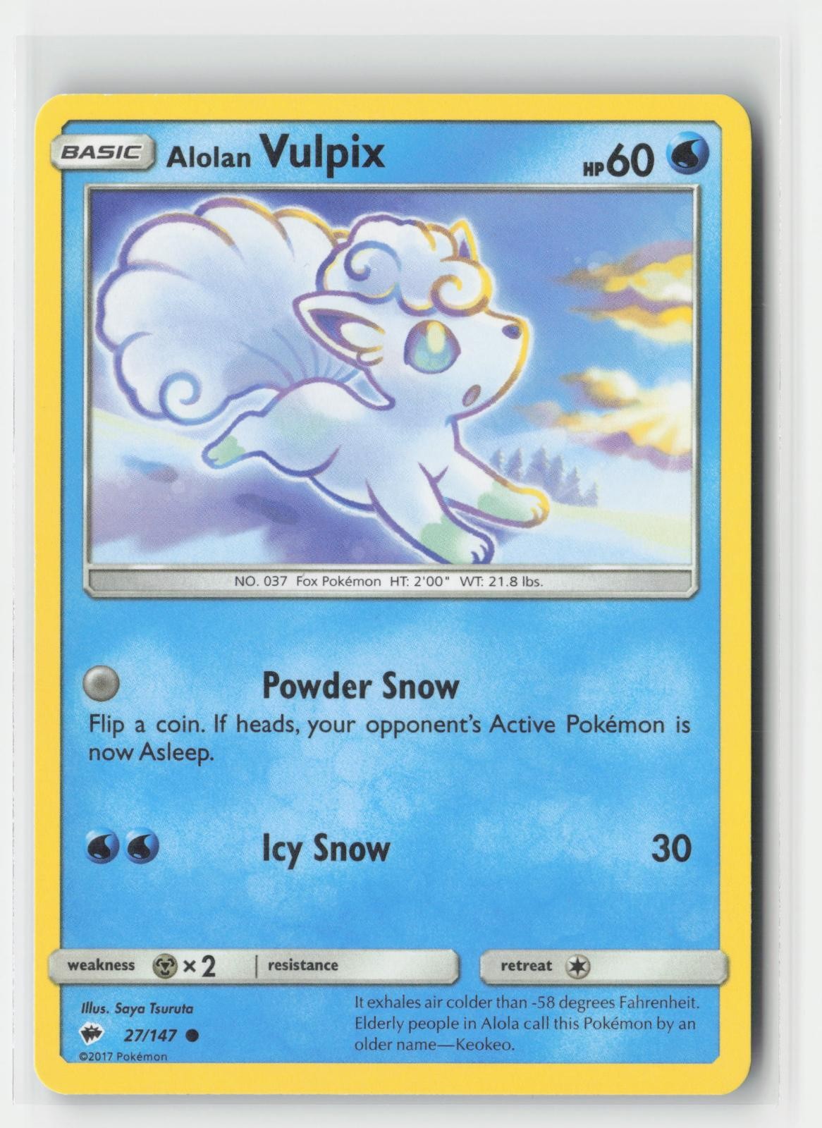 Alolan Vulpix Burning Shadows 27/147 C Pokemon LP