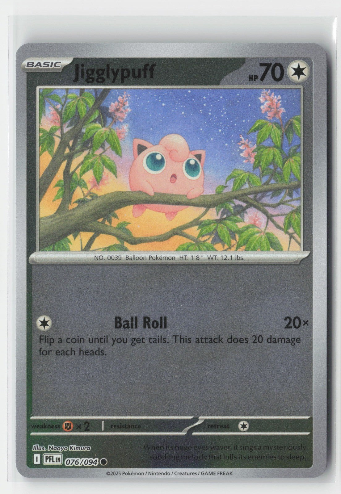 Jigglypuff Reverse Holo ME02: Phantasmal Flames PFL 076/094 Pokemon TCG