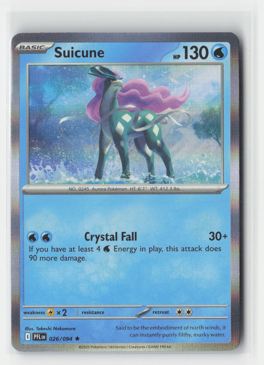 Suicune Holofoil ME02: Phantasmal Flames PFL 026/094 Pokemon TCG