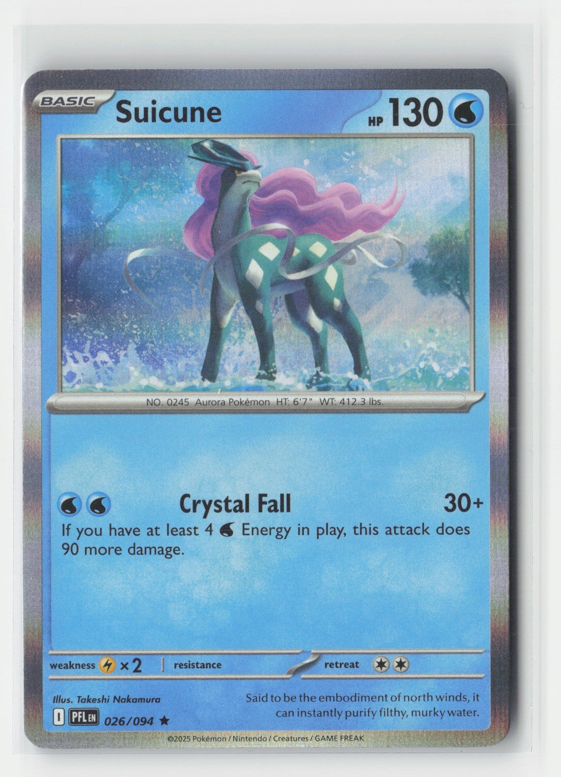 Suicune Holofoil ME02: Phantasmal Flames PFL 026/094 Pokemon TCG