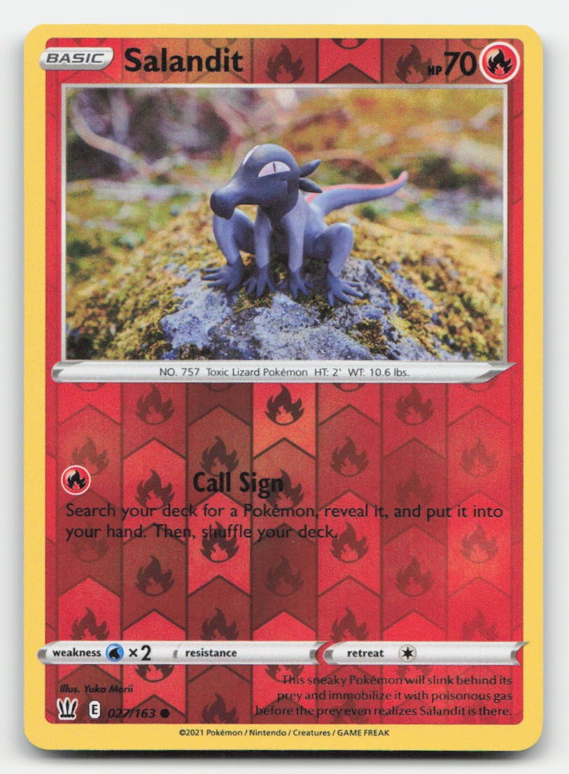 Salandit Reverse Holo Battle Styles 027/163 C Pokemon NM