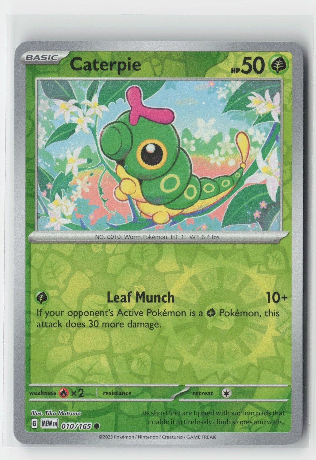 Caterpie Reverse Holo SV: Scarlet & Violet 151 MEW 010/165 Pokemon TCG
