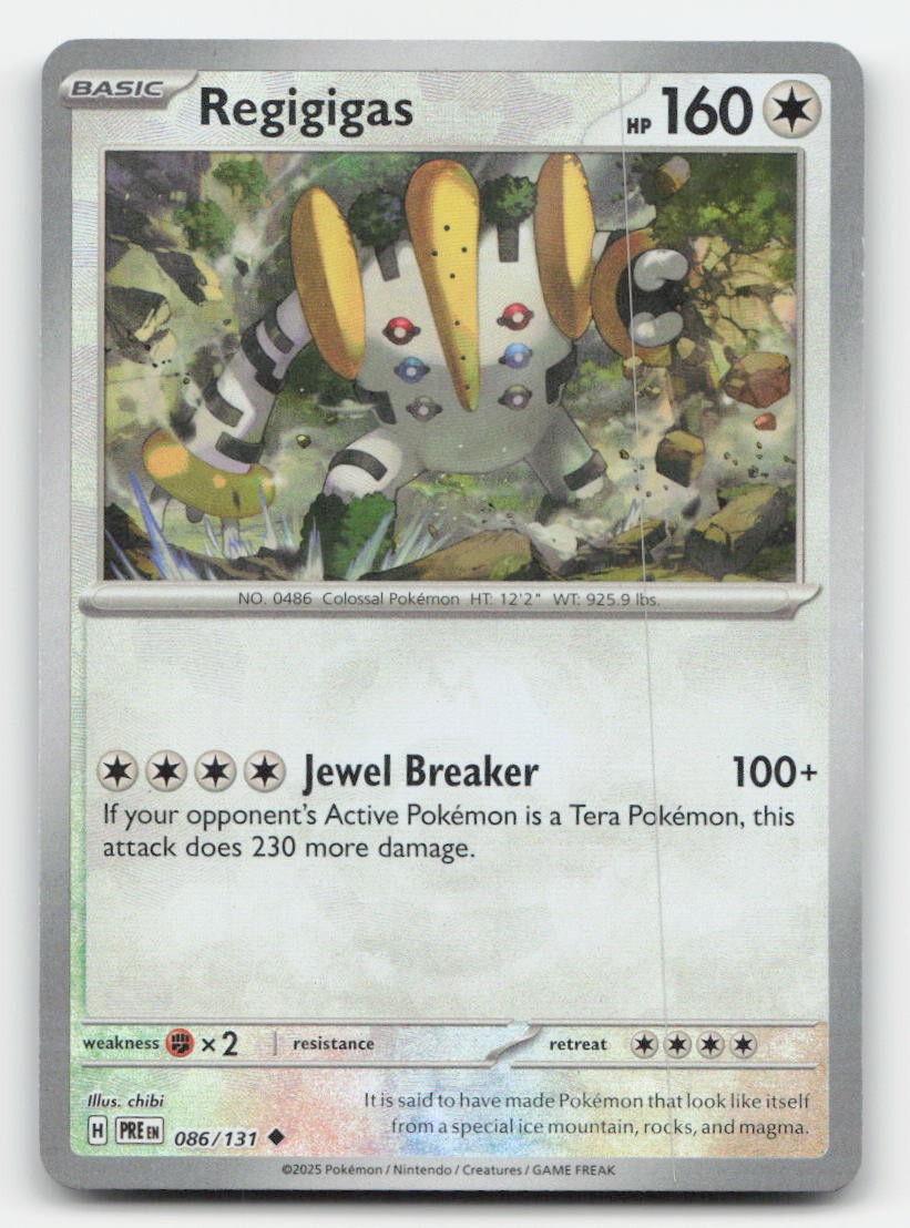 Regigigas (Master Ball Pattern) Holo Prismatic Evolutions 086/131 UC Pokemon LP