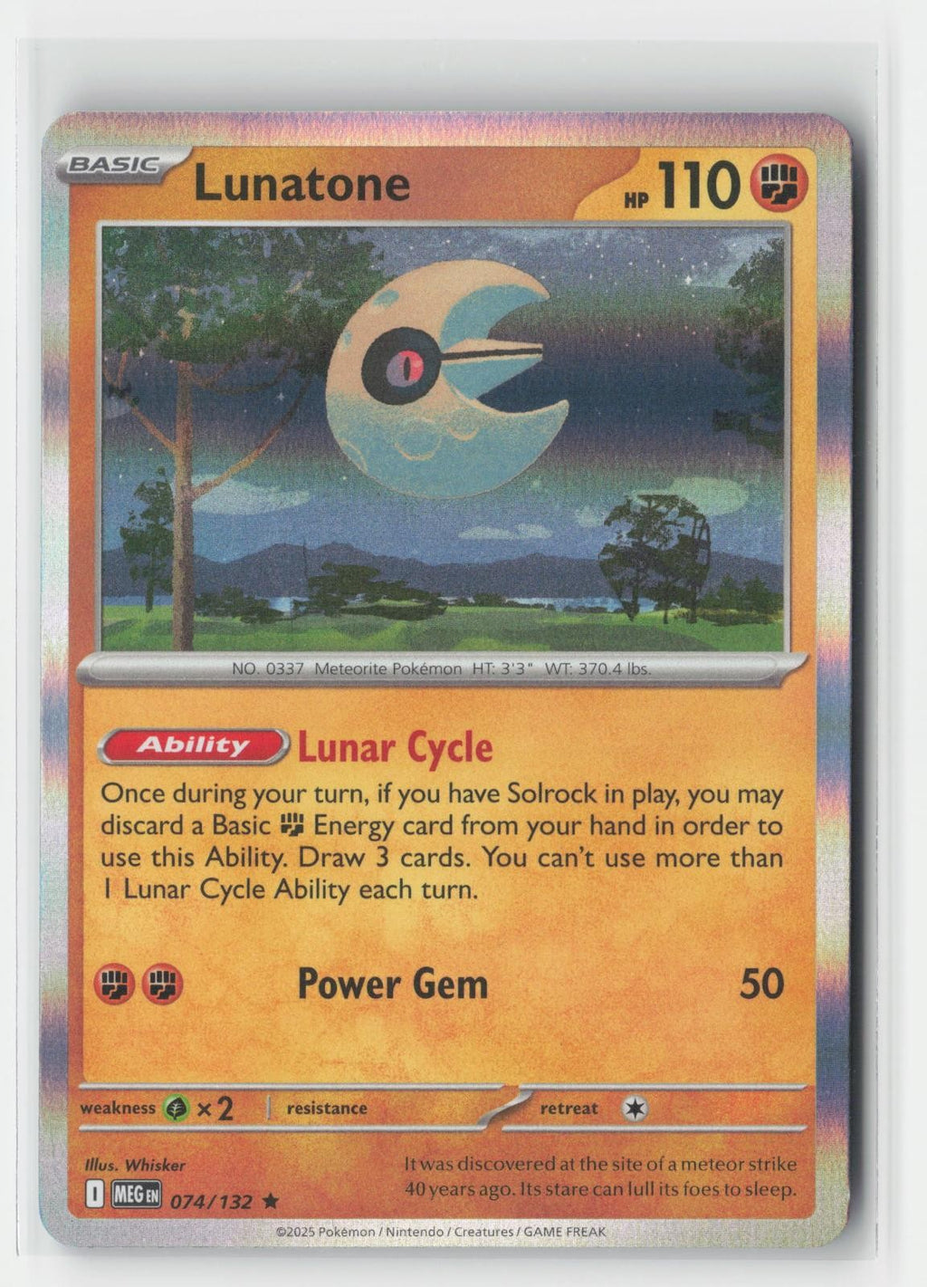 Lunatone Holo Mega Evolution 074/132 R Pokemon NM