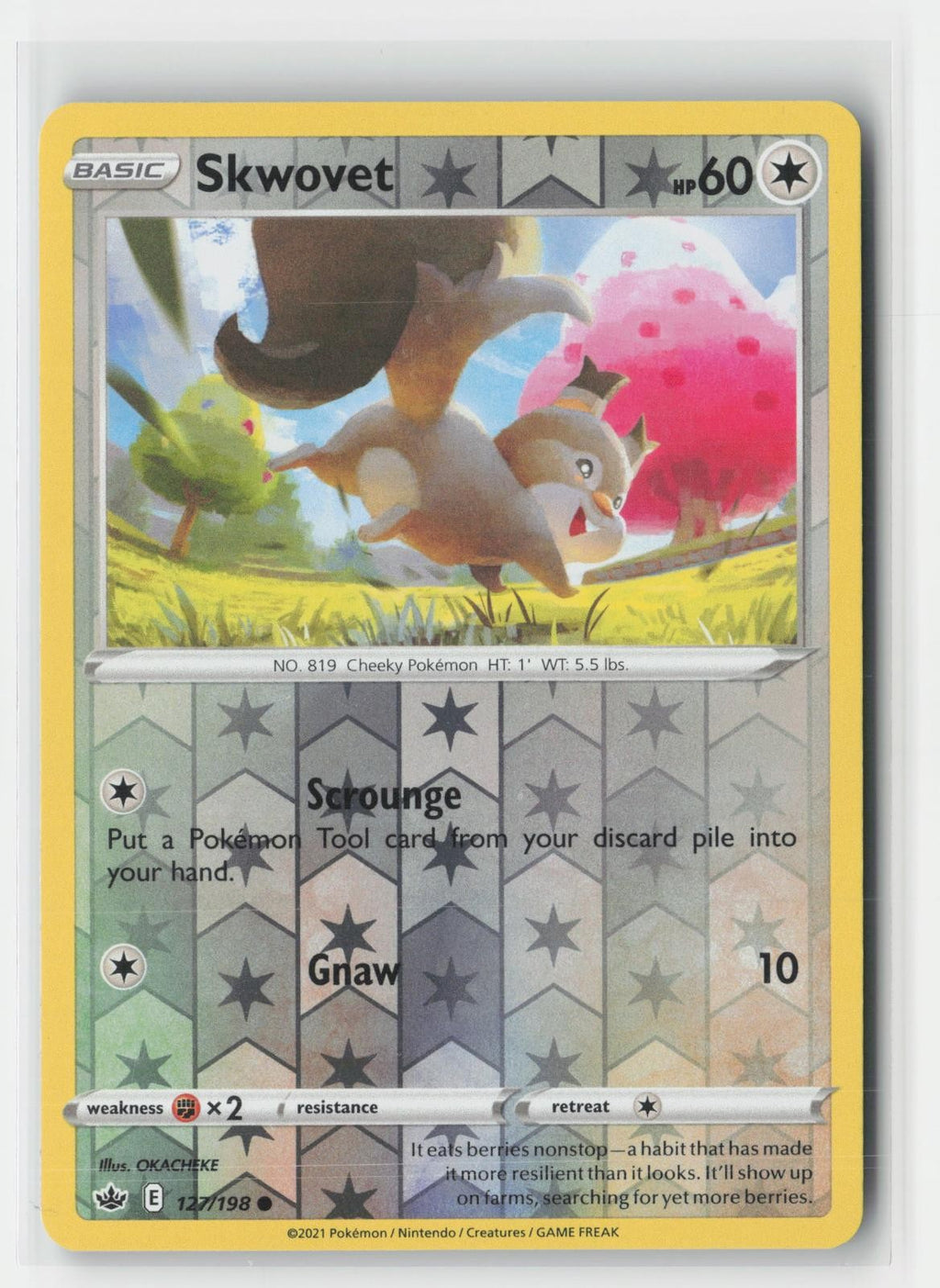 Skwovet Chilling Reign 127/198 C Pokemon Reverse Holo NM
