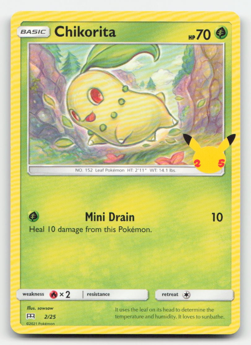 Chikorita McDonald's 25th Anniversary Promos 002/025 P Pokemon NM