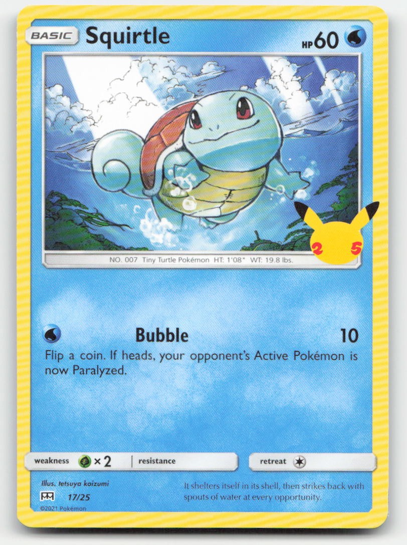 Squirtle McDonald's 25th Anniversary Promos 017/025 P Pokemon NM
