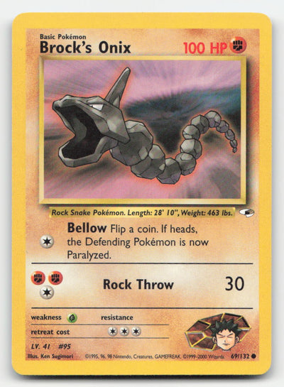 Brock's Onix Unlimited Gym Heroes 69/132 C Pokemon MP