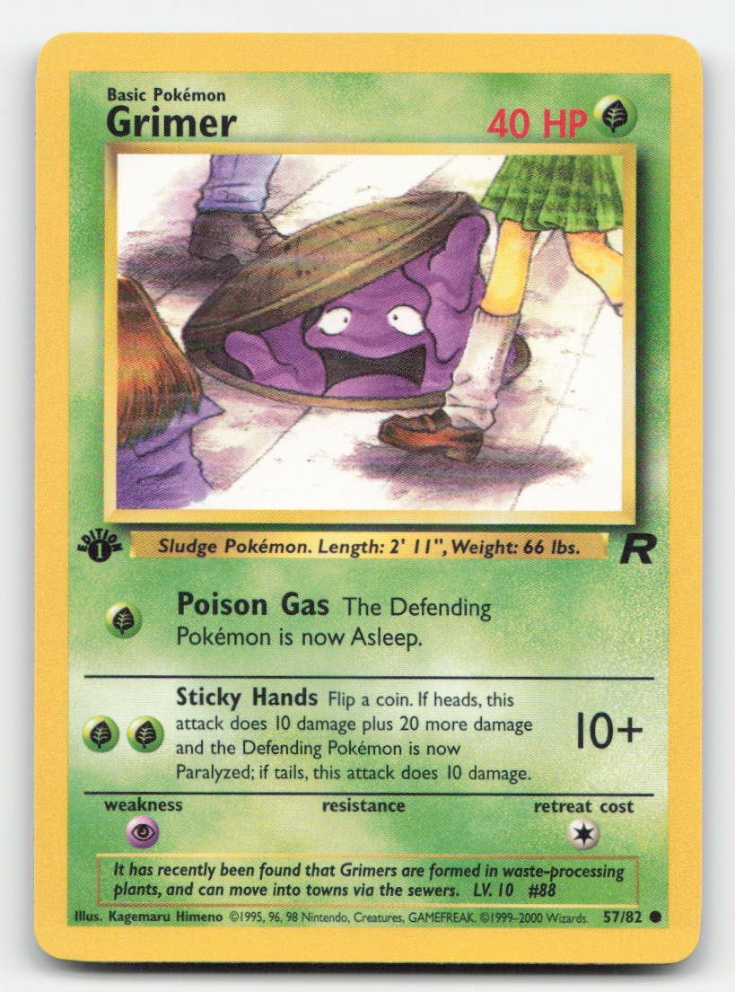 Grimer 1st Edition Team Rocket 57/82 C Pokemon LP
