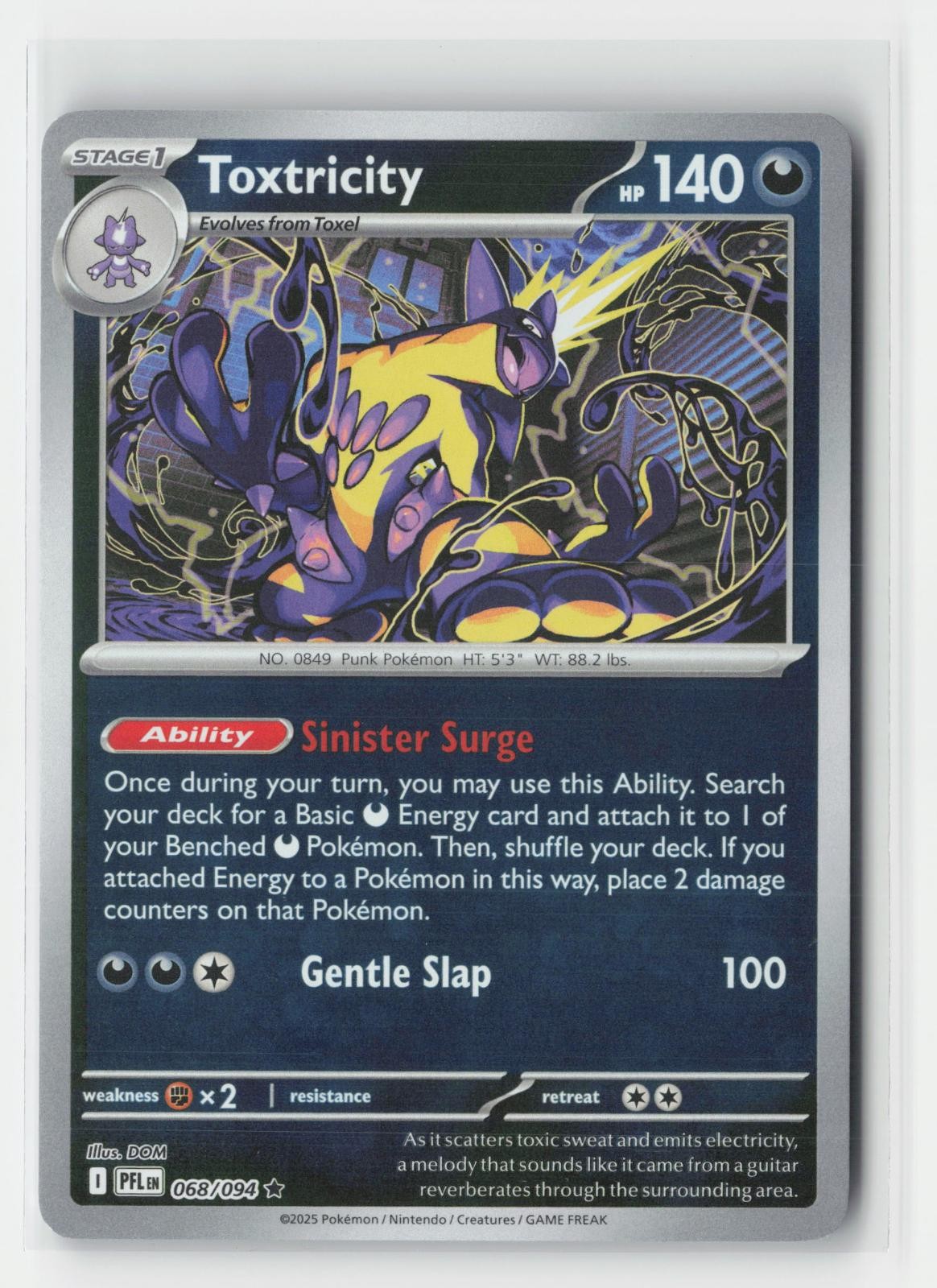 Toxtricity Phantasmal Flames 068/094 R Pokemon Reverse Holo NM