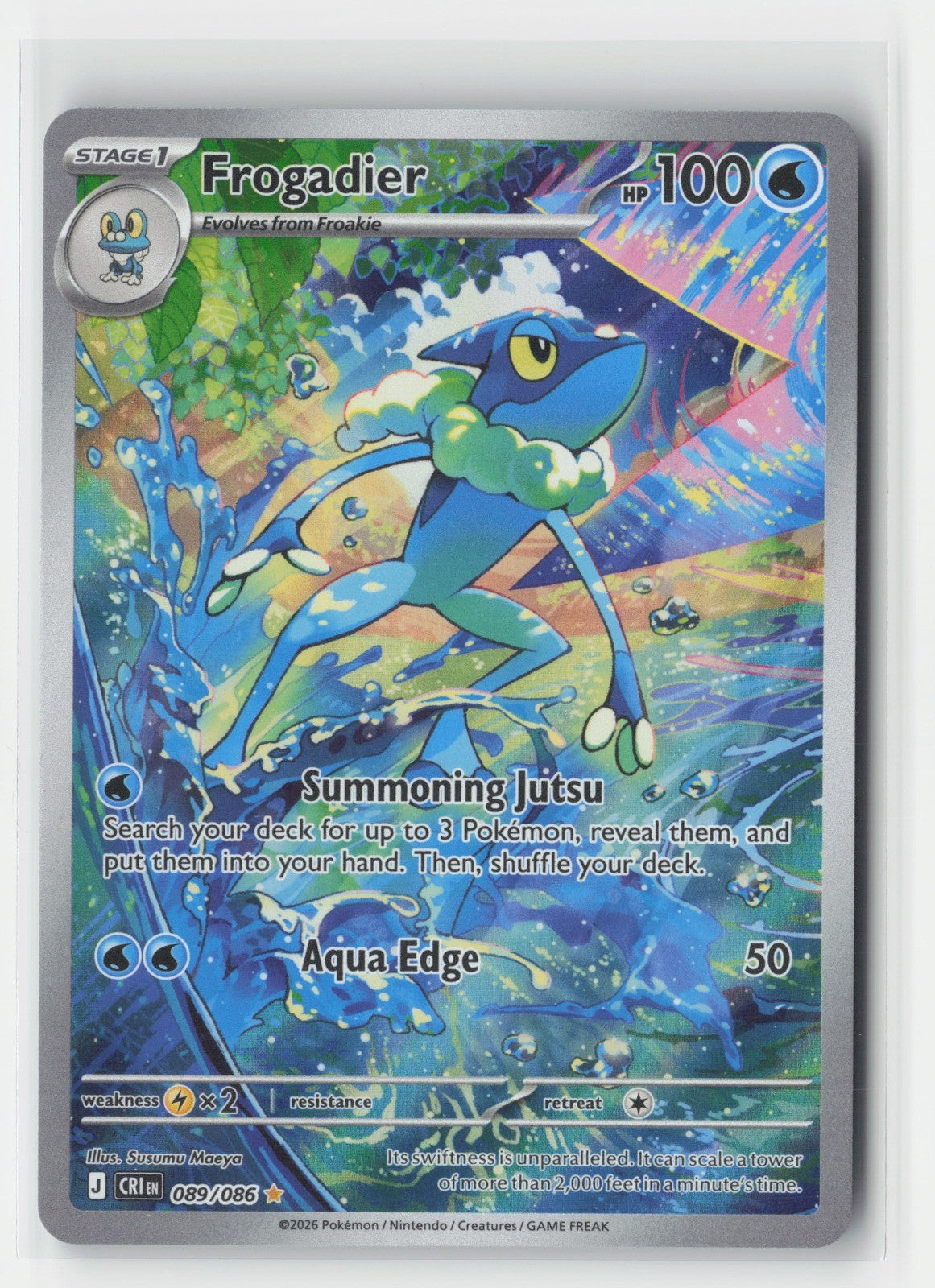 Frogadier Holo ME04: Chaos Rising CRI 089/086 Pokemon TCG