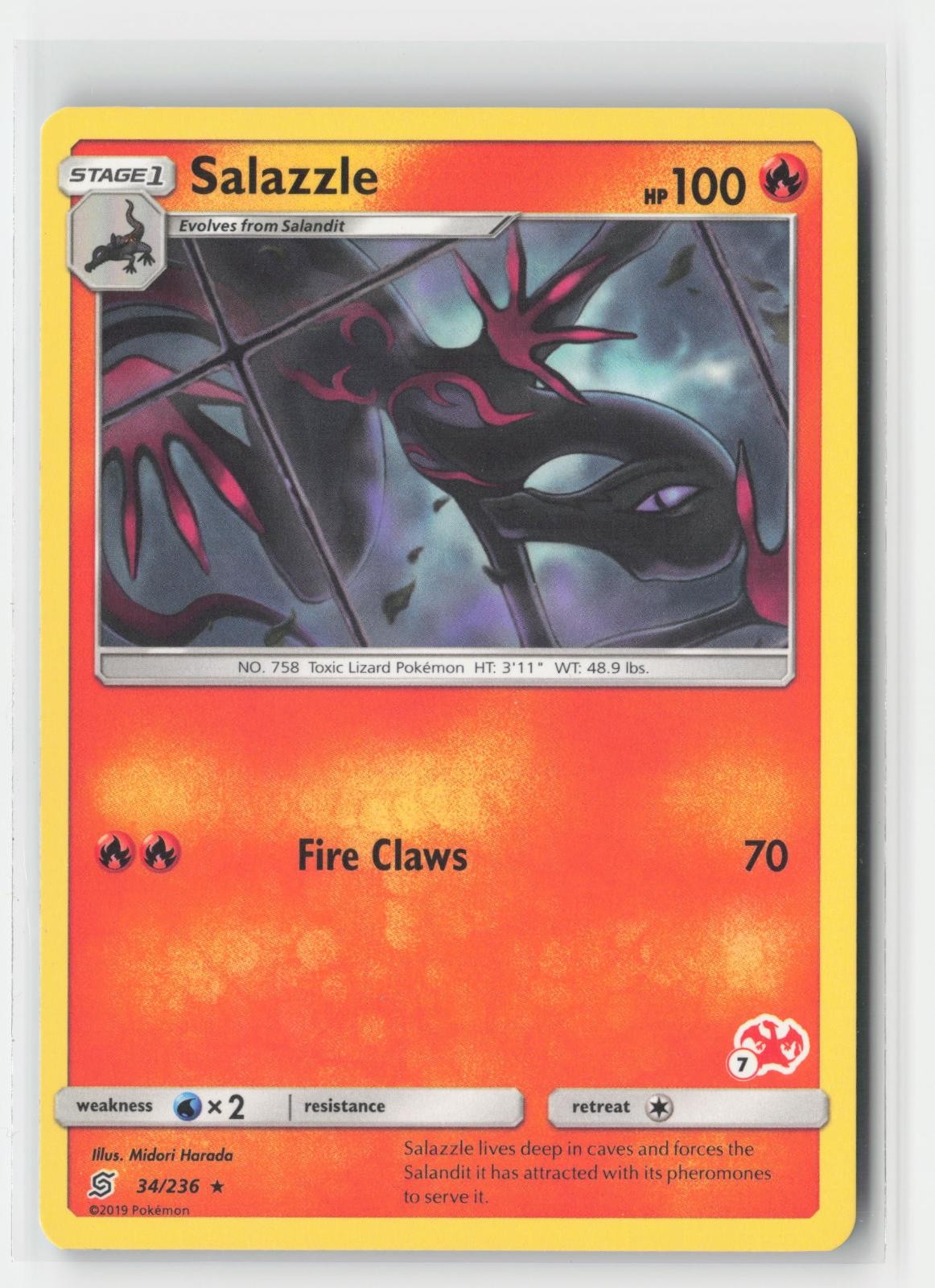 Salazzle - 34/236 (#7 Charizard Stamped) Battle Academy 034/236 P Pokemon MP