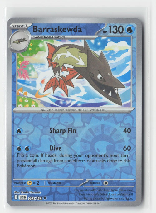 Barraskewda Reverse Holo Destined Rivals 063/182 UC Pokemon NM
