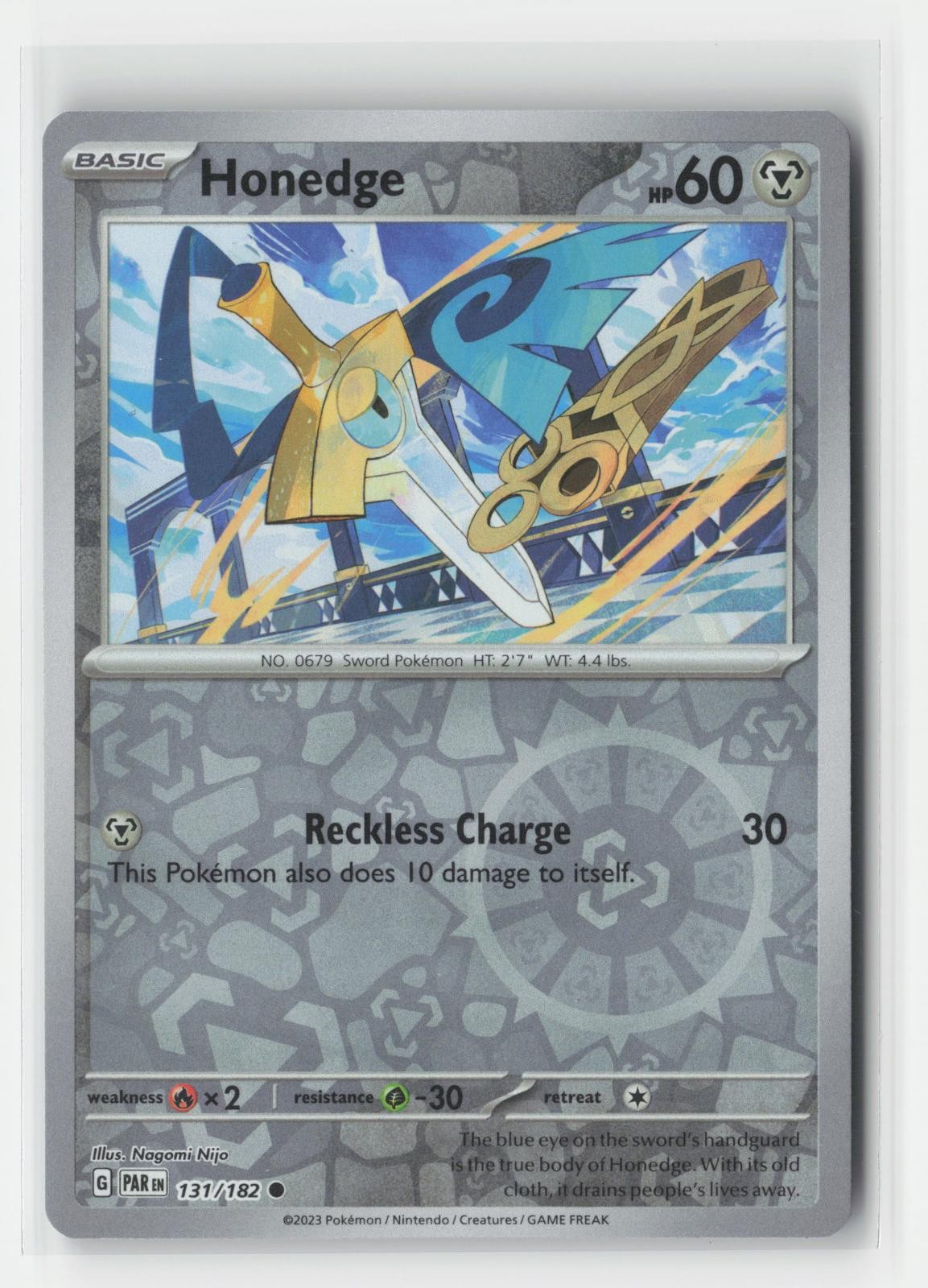 Honedge Reverse Holo Paradox Rift 131/182 C Pokemon NM