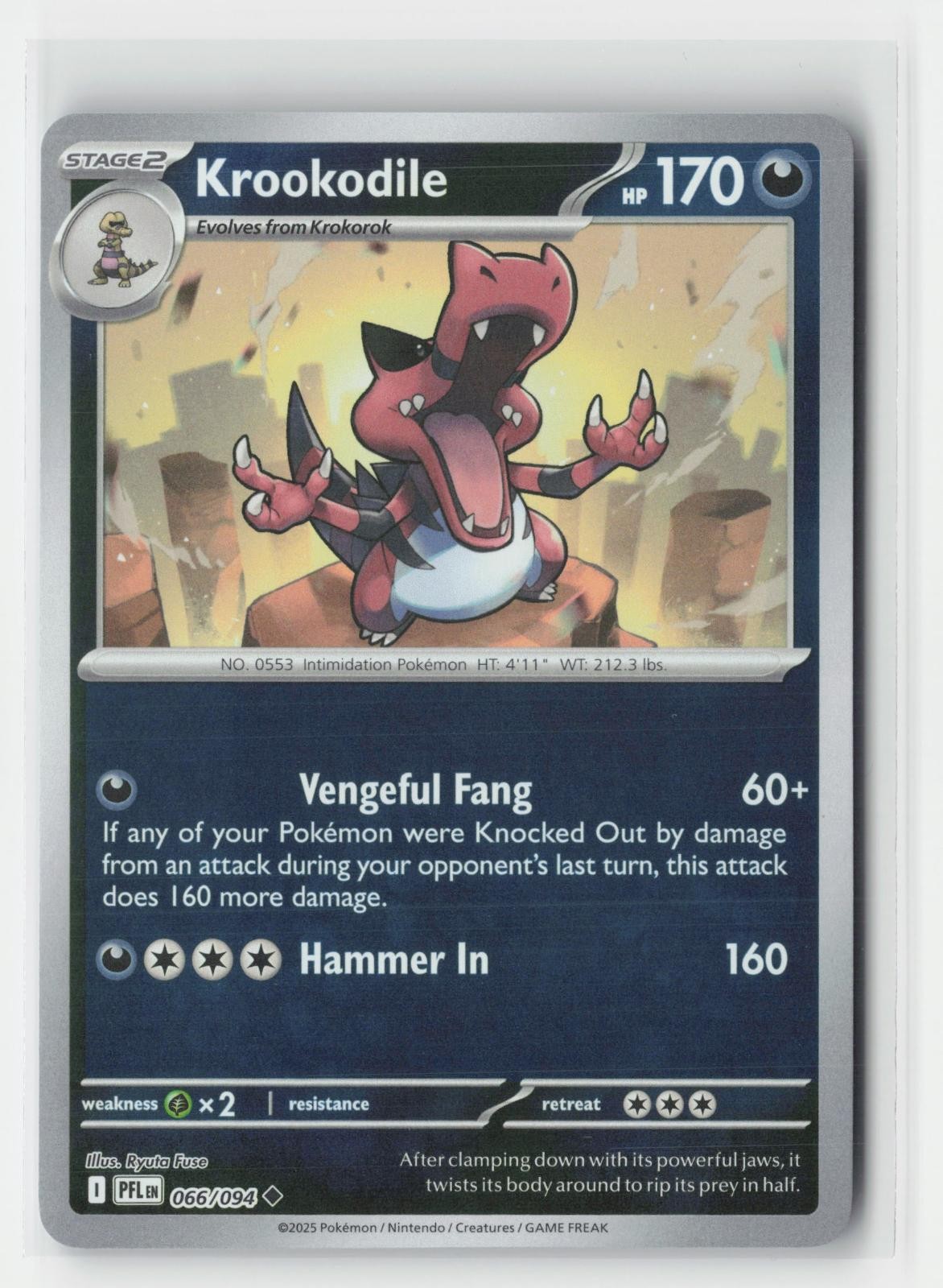 Krookodile Phantasmal Flames 066/094 UC Pokemon Reverse Holo NM