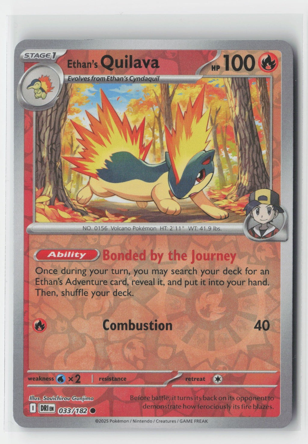 Ethan's Quilava Reverse Holo SV10: Destined Rivals DRI 033/182 Pokemon TCG