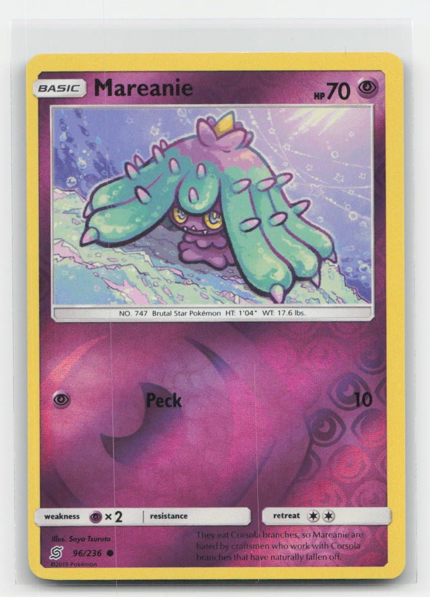 Mareanie Reverse Holo Unified Minds 96/236 C Pokemon LP