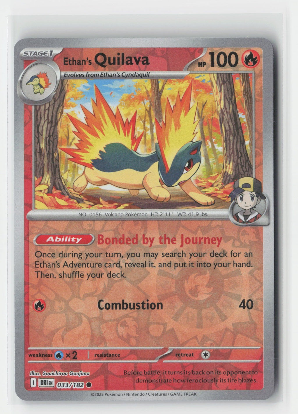 Ethan's Quilava Reverse Holo SV10: Destined Rivals DRI 033/182 Pokemon TCG