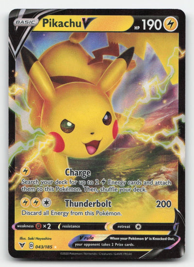 Pikachu V Holo Vivid Voltage 043/185 V Rare Pokemon LP