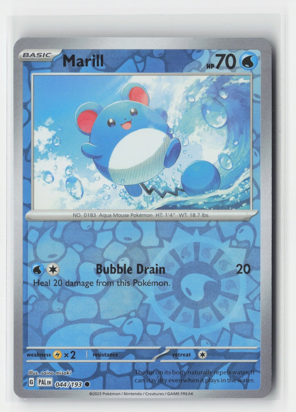 Marill Reverse Holo SV02: Paldea Evolved PAL 044/193 Pokemon TCG