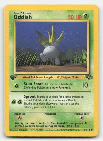 Oddish 1st Edition Jungle 58/64 C Pokemon MP