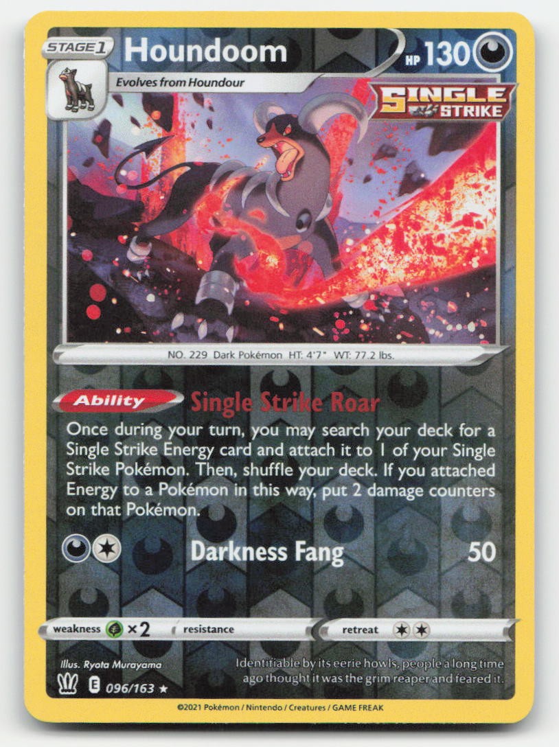 Houndoom Reverse Holo Holo Battle Styles 096/163 R Pokemon NM