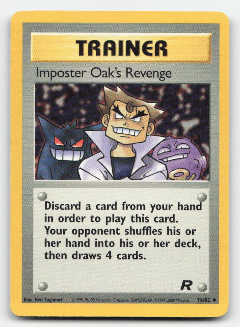 Imposter Oak's Revenge Unlimited Team Rocket 76/82 UC Pokemon LP