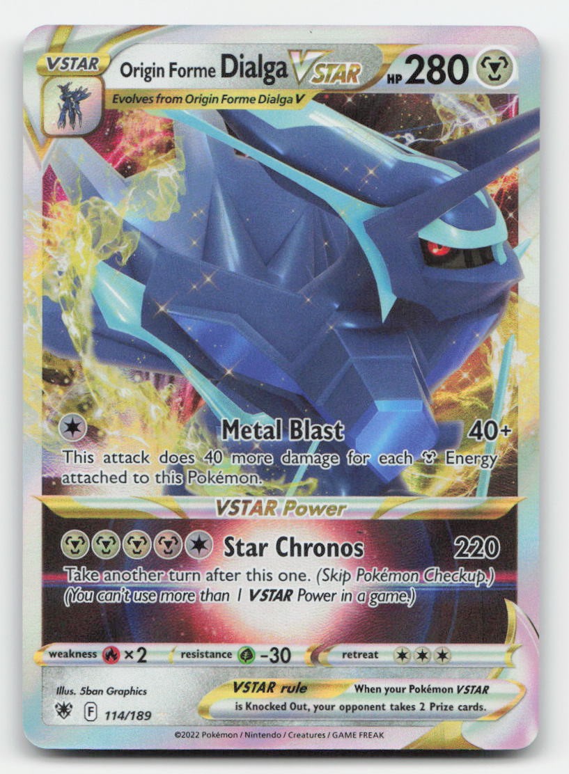 Origin Forme Dialga VSTAR Holo Astral Radiance 114/189 VSTAR Rare Pokemon NM