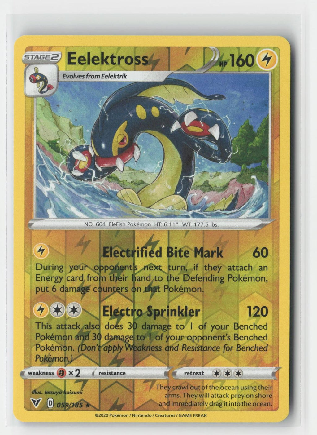 Eelektross Vivid Voltage 059/185 R Pokemon Reverse Holo NM