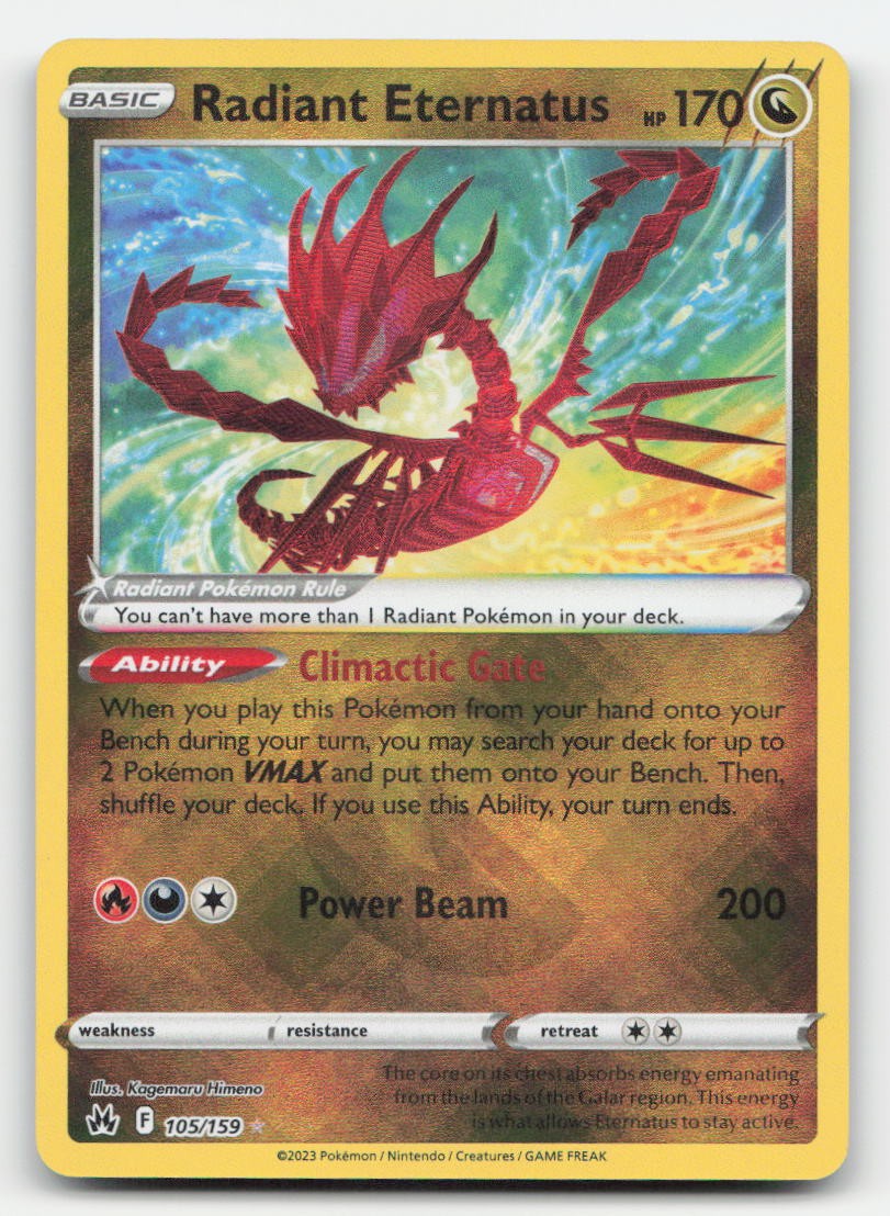 Radiant Eternatus Holo Crown Zenith 105/159 Radiant Rare Pokemon NM