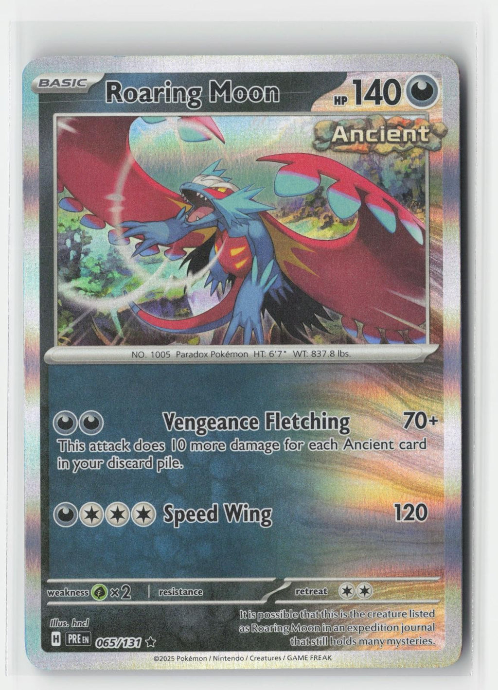 Roaring Moon Holo Temporal Forces 109/162 R Pokemon NM