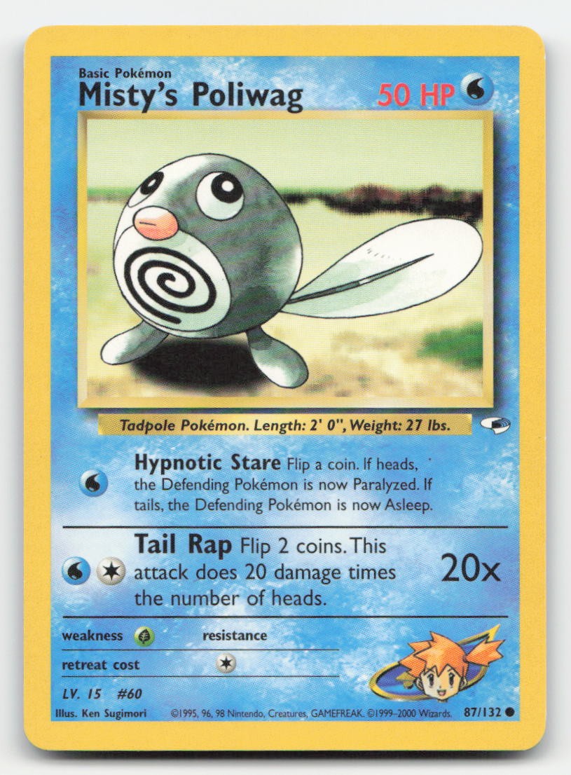 Misty's Poliwag Unlimited Gym Heroes 87/132 C Pokemon MP
