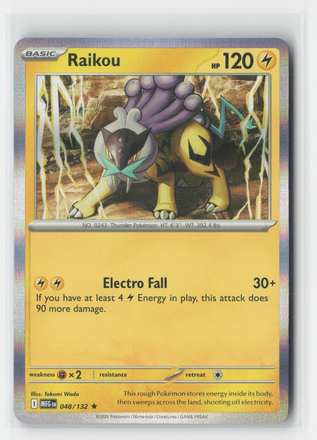 Raikou Holo ME01: Mega Evolution MEG 048/132 Pokemon TCG