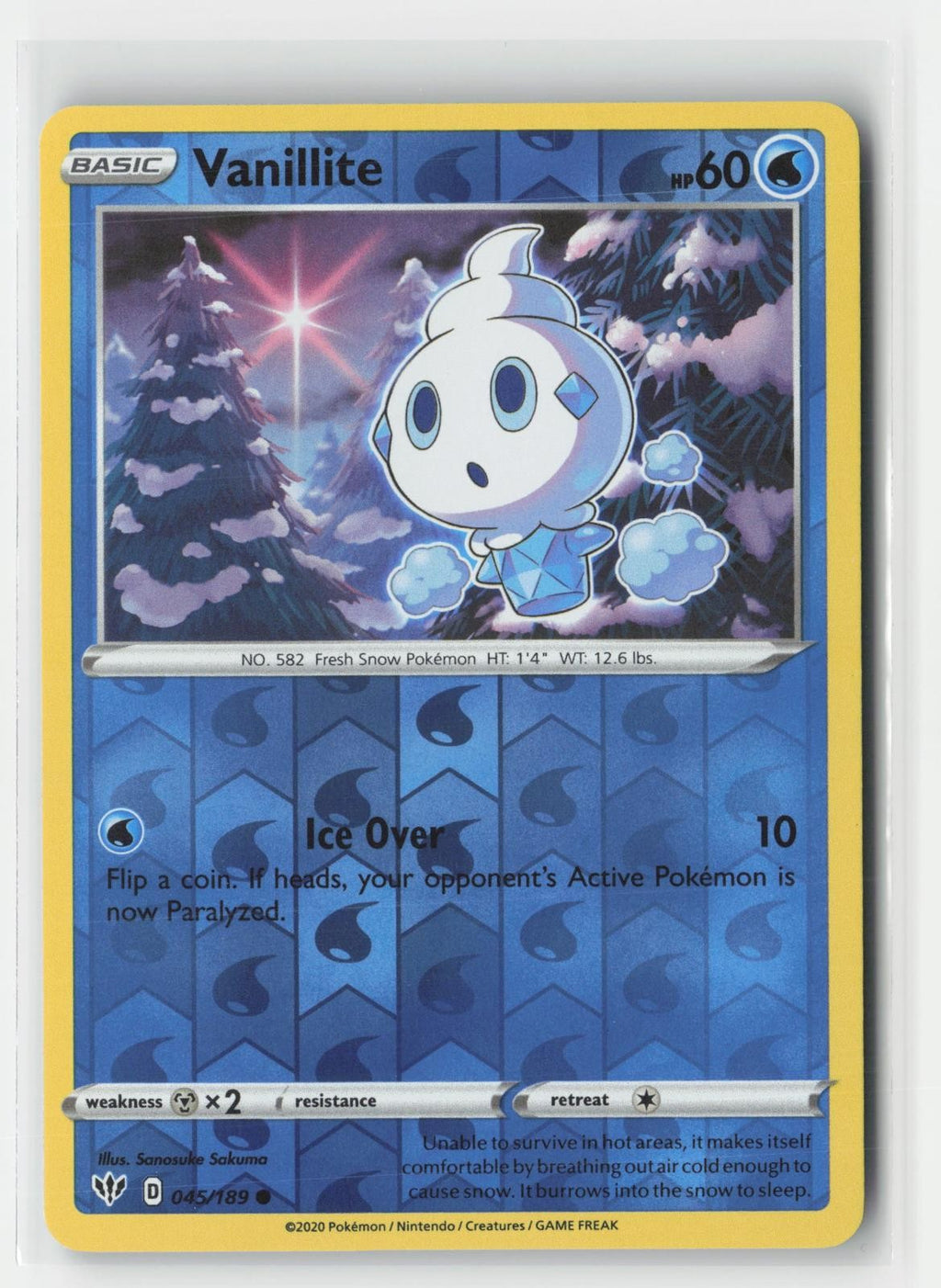 Vanillite Darkness Ablaze 045/189 C Pokemon Reverse Holo NM