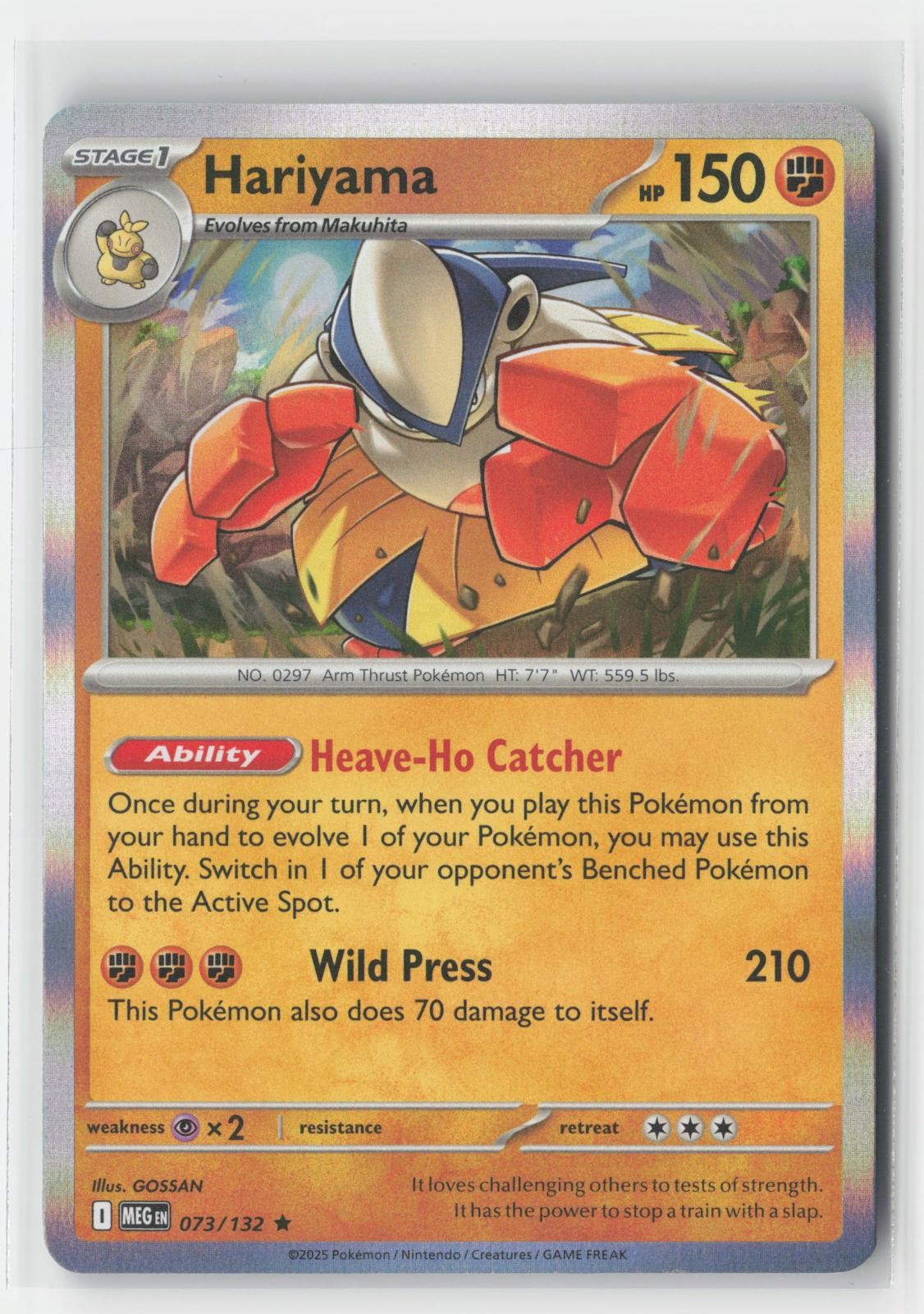 Hariyama Holo Mega Evolution 073/132 R Pokemon NM