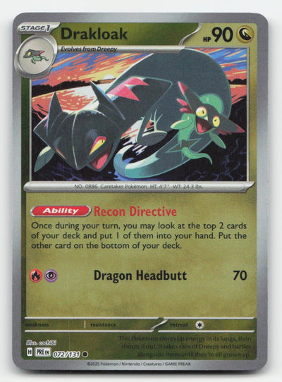 Drakloak (Master Ball Pattern) Holo Prismatic Evolutions 072/131 C Pokemon NM