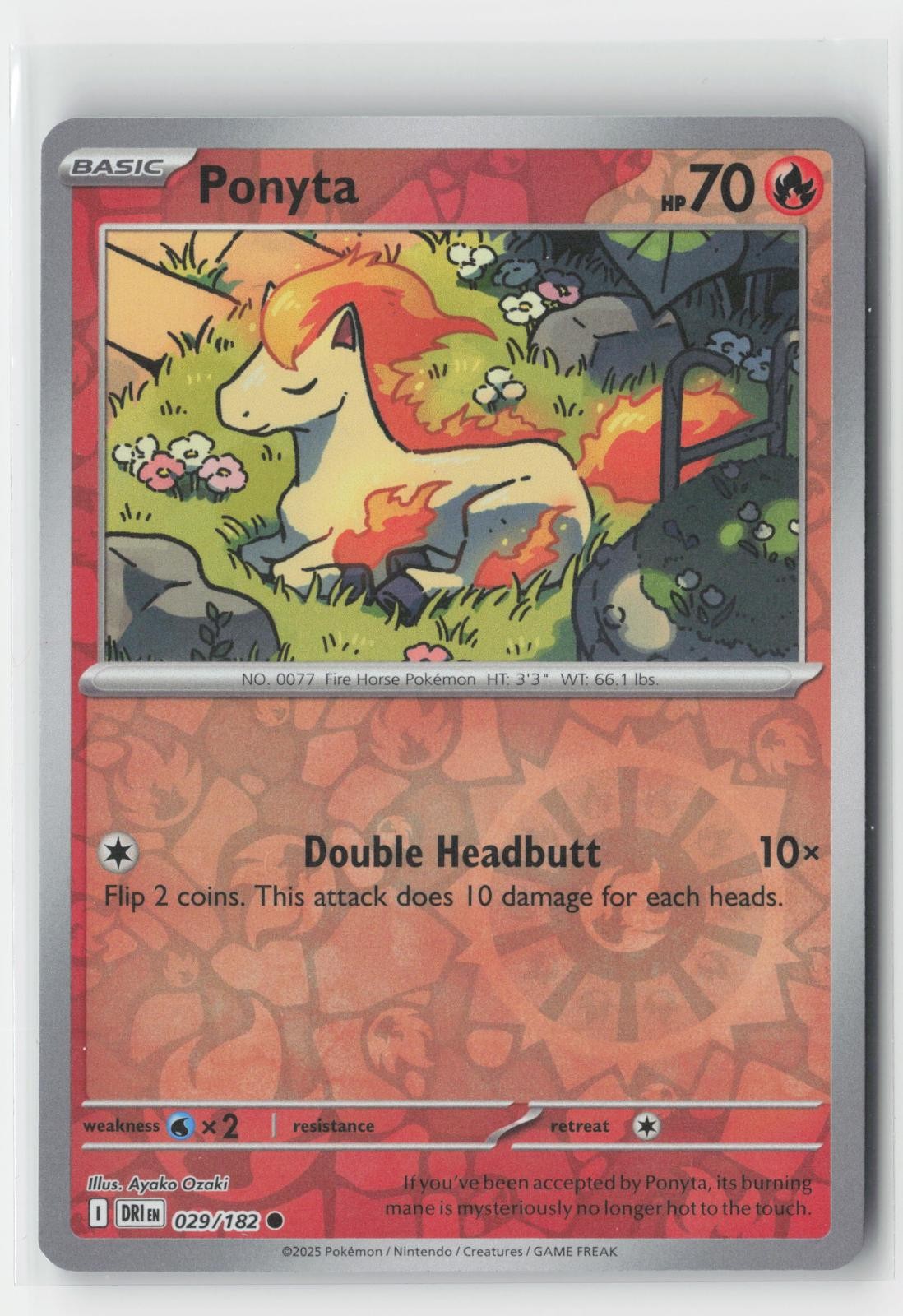 Ponyta Reverse Holo Destined Rivals 029/182 C Pokemon NM