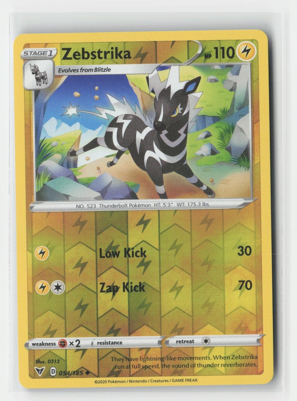 Zebstrika Vivid Voltage 054/185 UC Pokemon Reverse Holo NM