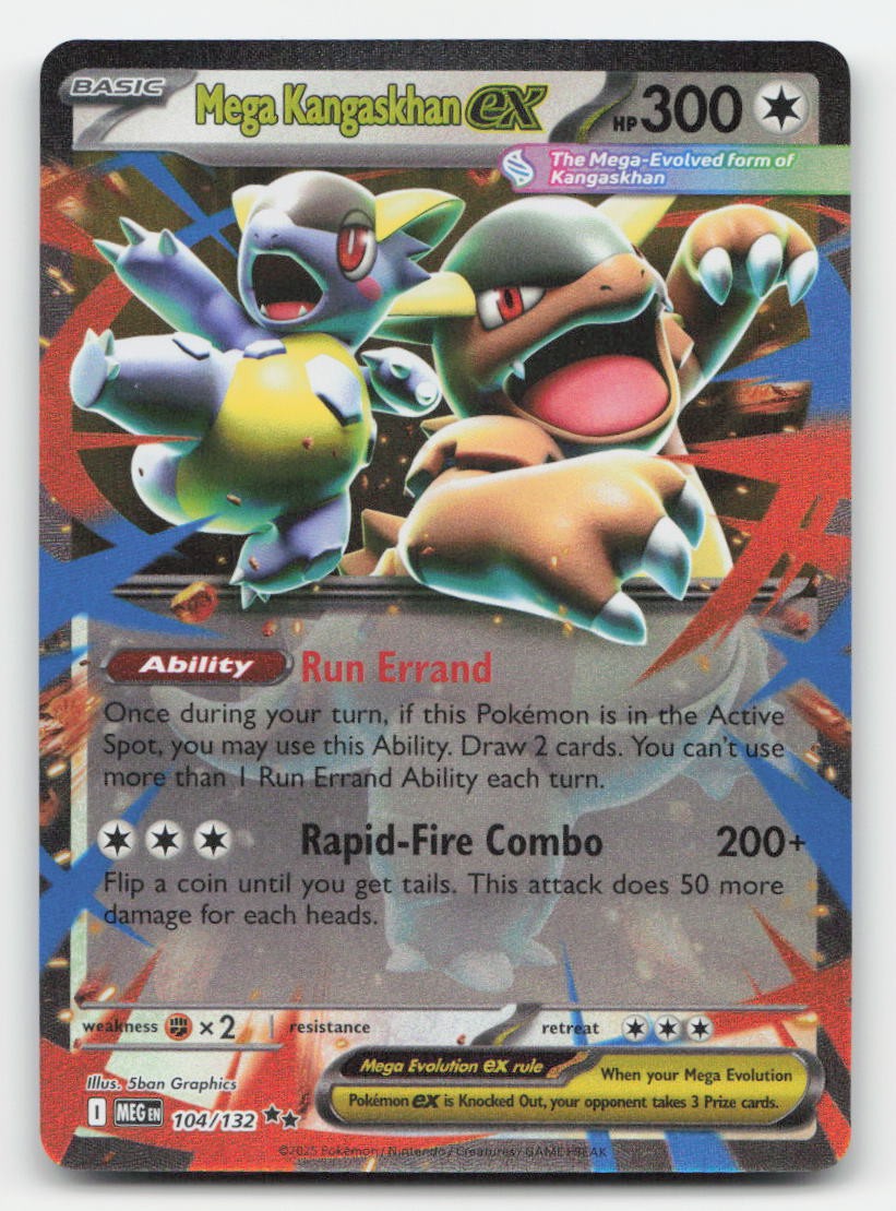 Mega Kangaskhan ex Holo Mega Evolution 104/132 Double Rare Pokemon NM