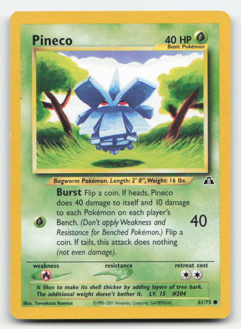 Pineco Unlimited Neo Discovery 61/75 C Pokemon HP