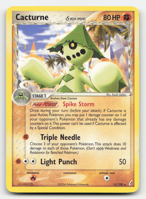 Cacturne Crystal Guardians 15/100 R Pokemon MP