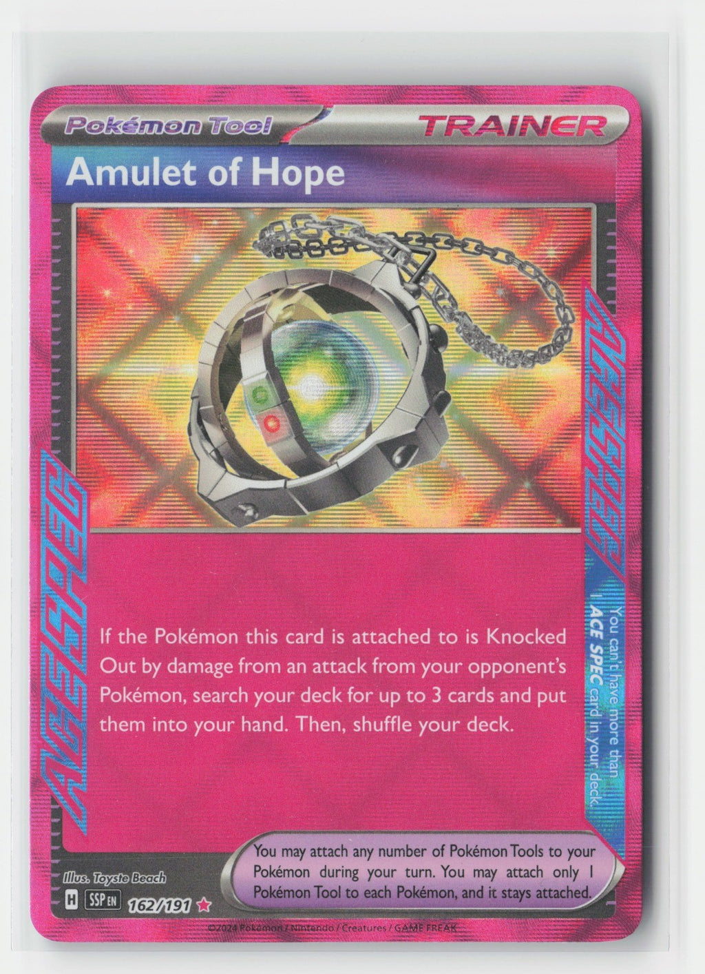 Amulet of Hope Holo SV08: Surging Sparks SSP 162/191 Pokemon TCG