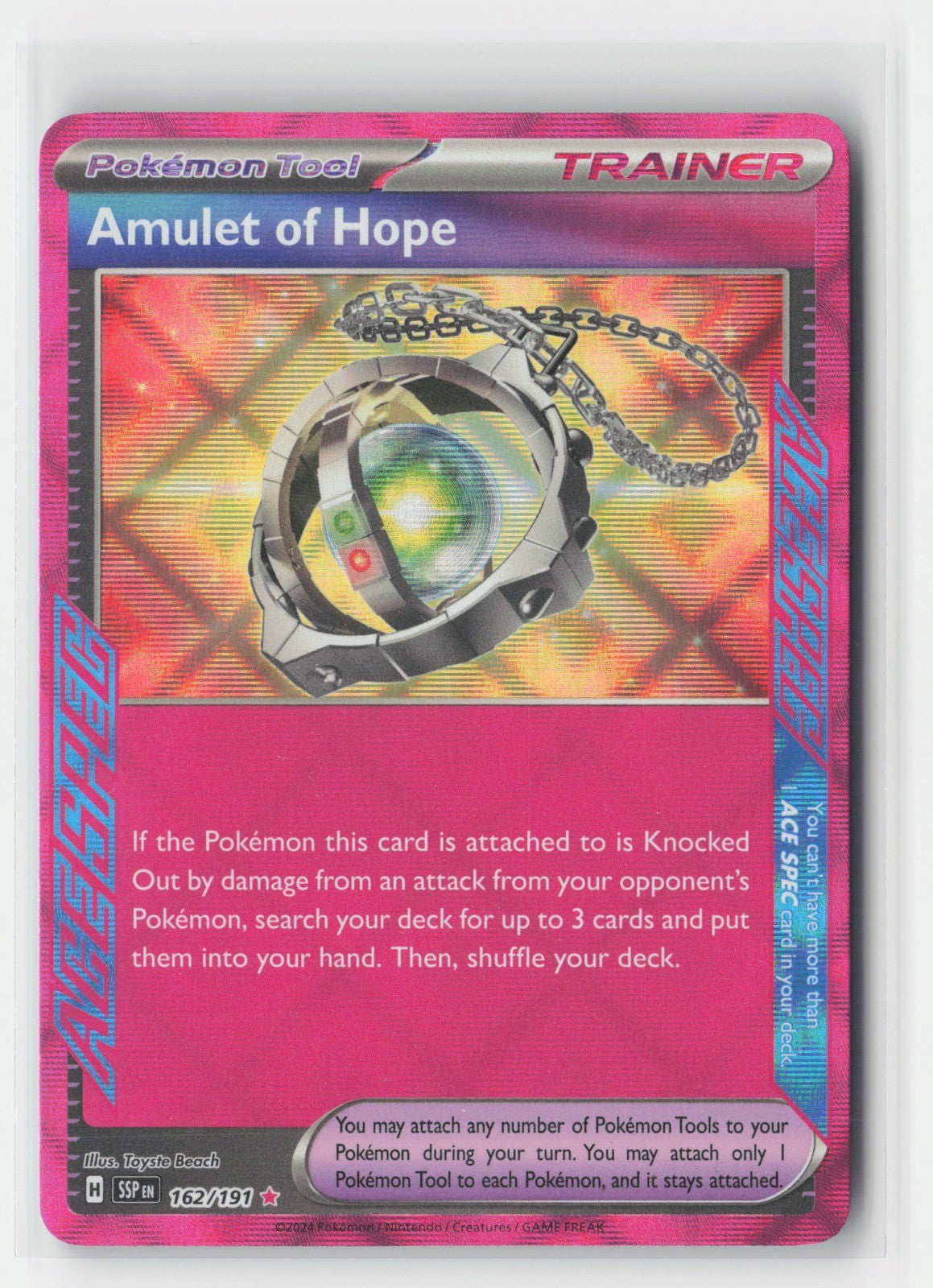 Amulet of Hope Holo SV08: Surging Sparks SSP 162/191 Pokemon TCG