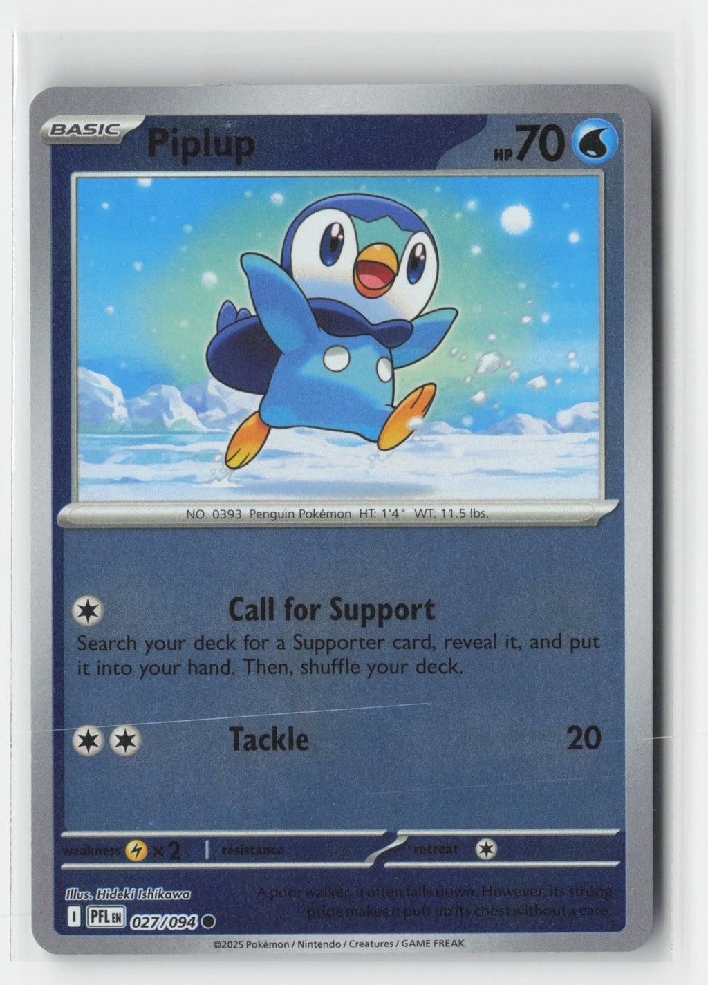 Piplup Reverse Holo ME02: Phantasmal Flames PFL 027/094 Pokemon TCG