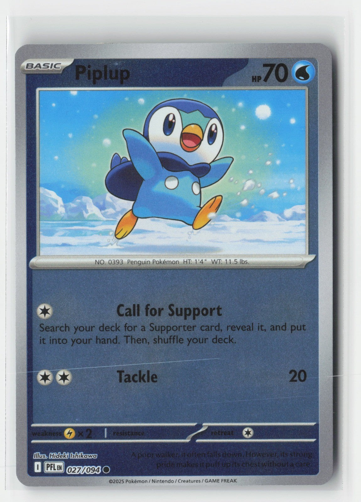 Piplup Reverse Holo ME02: Phantasmal Flames PFL 027/094 Pokemon TCG