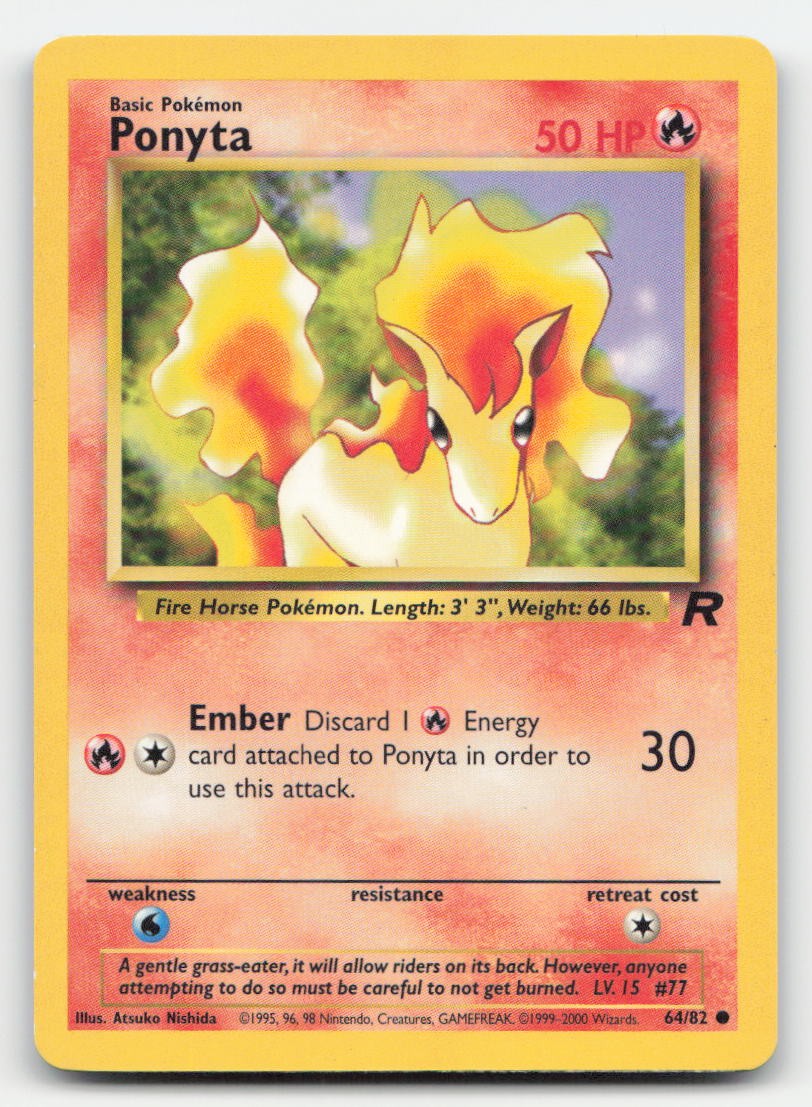 Ponyta Unlimited Team Rocket 64/82 C Pokemon LP