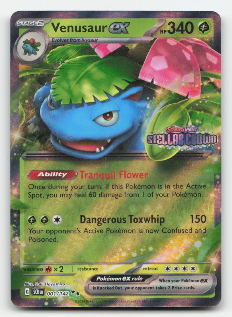 Venusaur ex (Stellar Crown Stamp) Holo 001/142 Pokemon MP