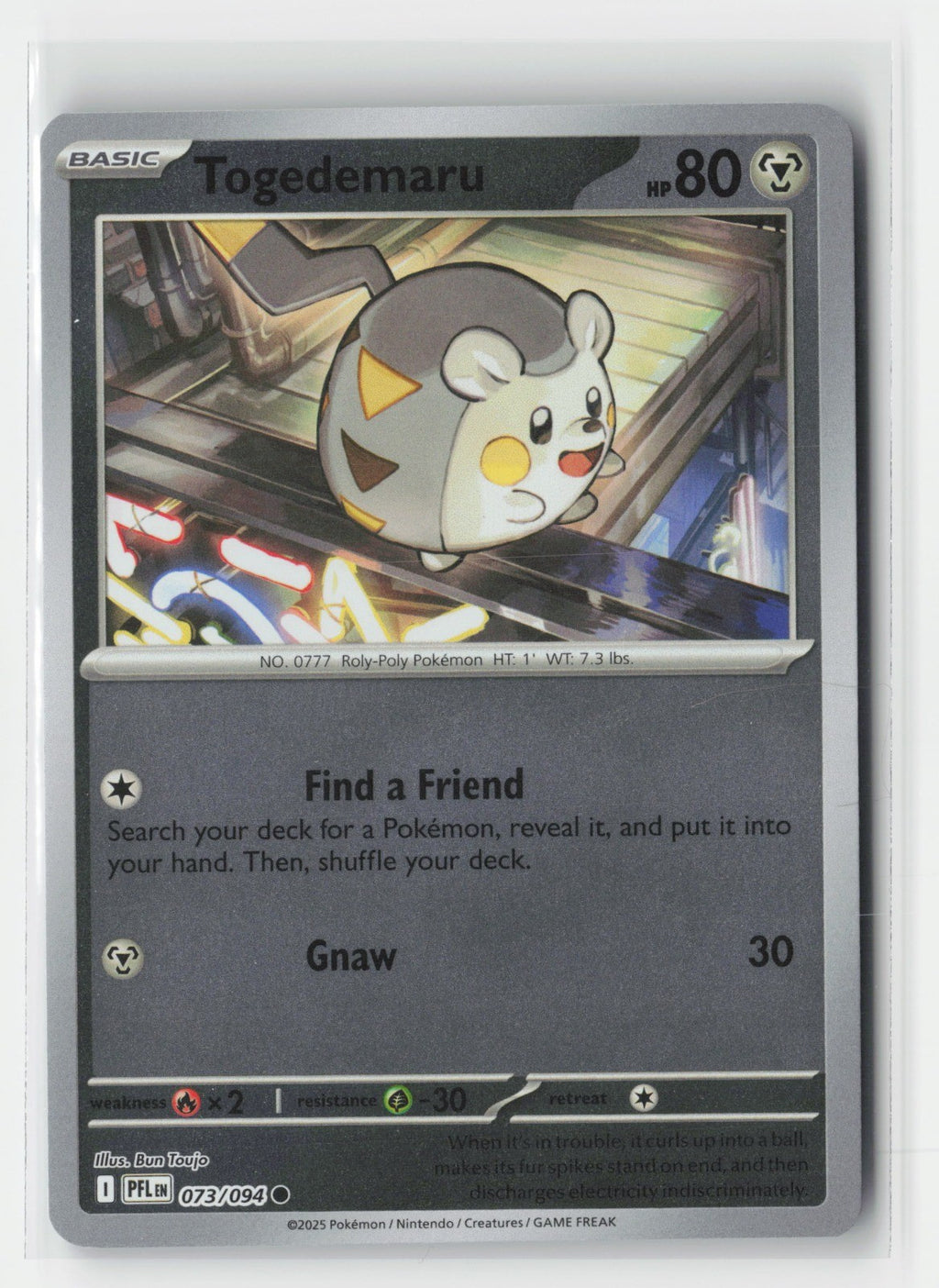 Togedemaru Reverse Holo SV09: Journey Together JTG 050/159 Pokemon TCG