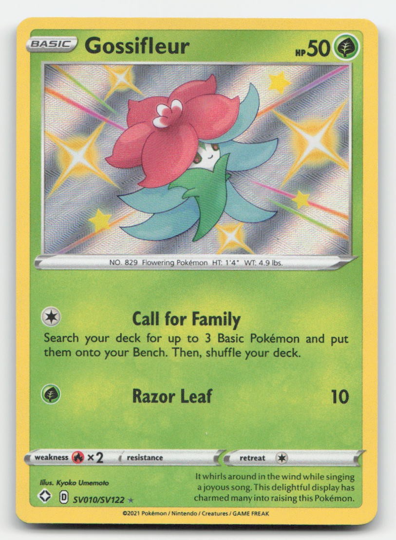 Gossifleur Shining Fates Shiny Vault SV010/SV122 Shiny Rare Pokemon NM