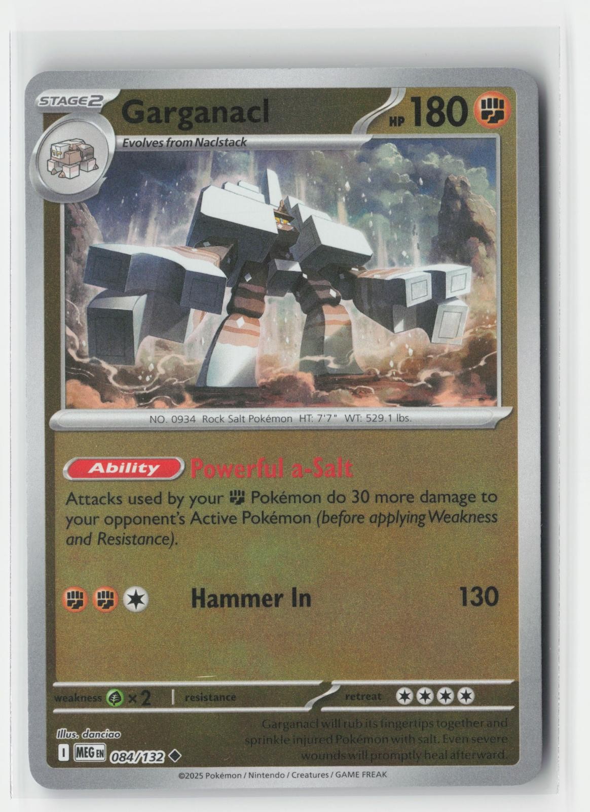 Garganacl Reverse Holo Mega Evolution 084/132 UC Pokemon NM